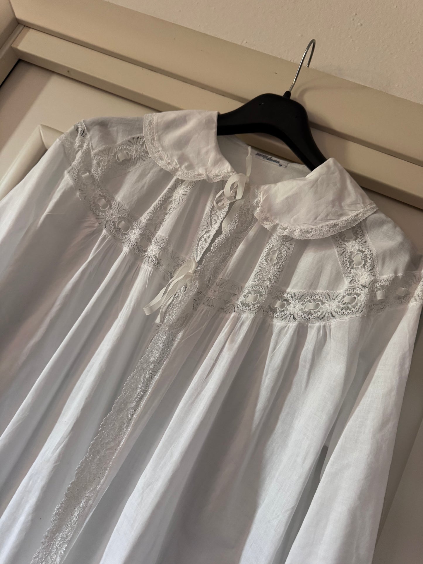 Long cotton embroidered nightie
