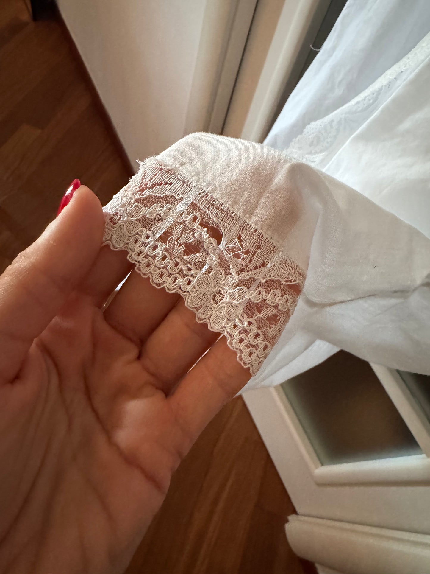Long cotton embroidered nightie