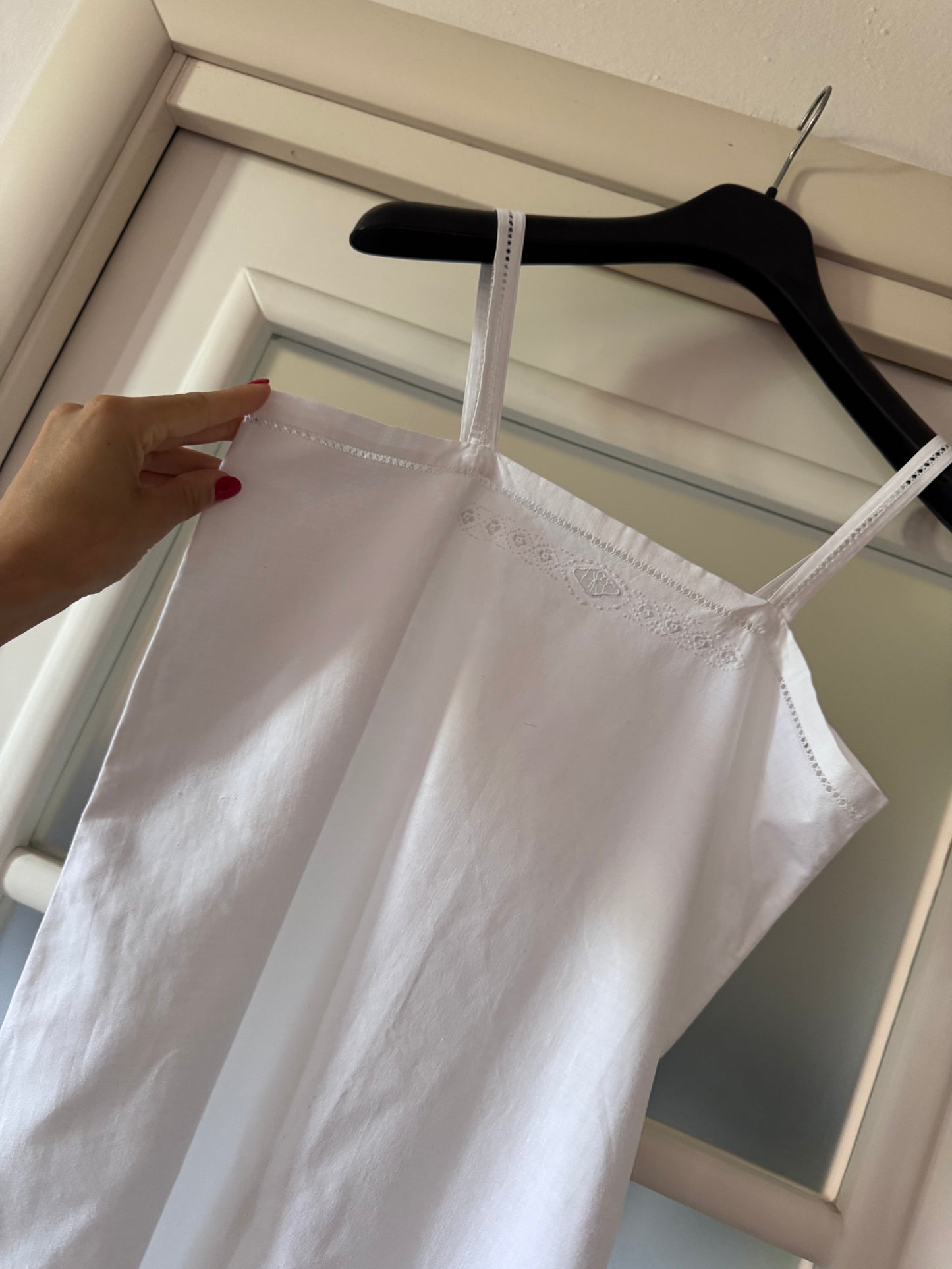 White handmade cotton dress