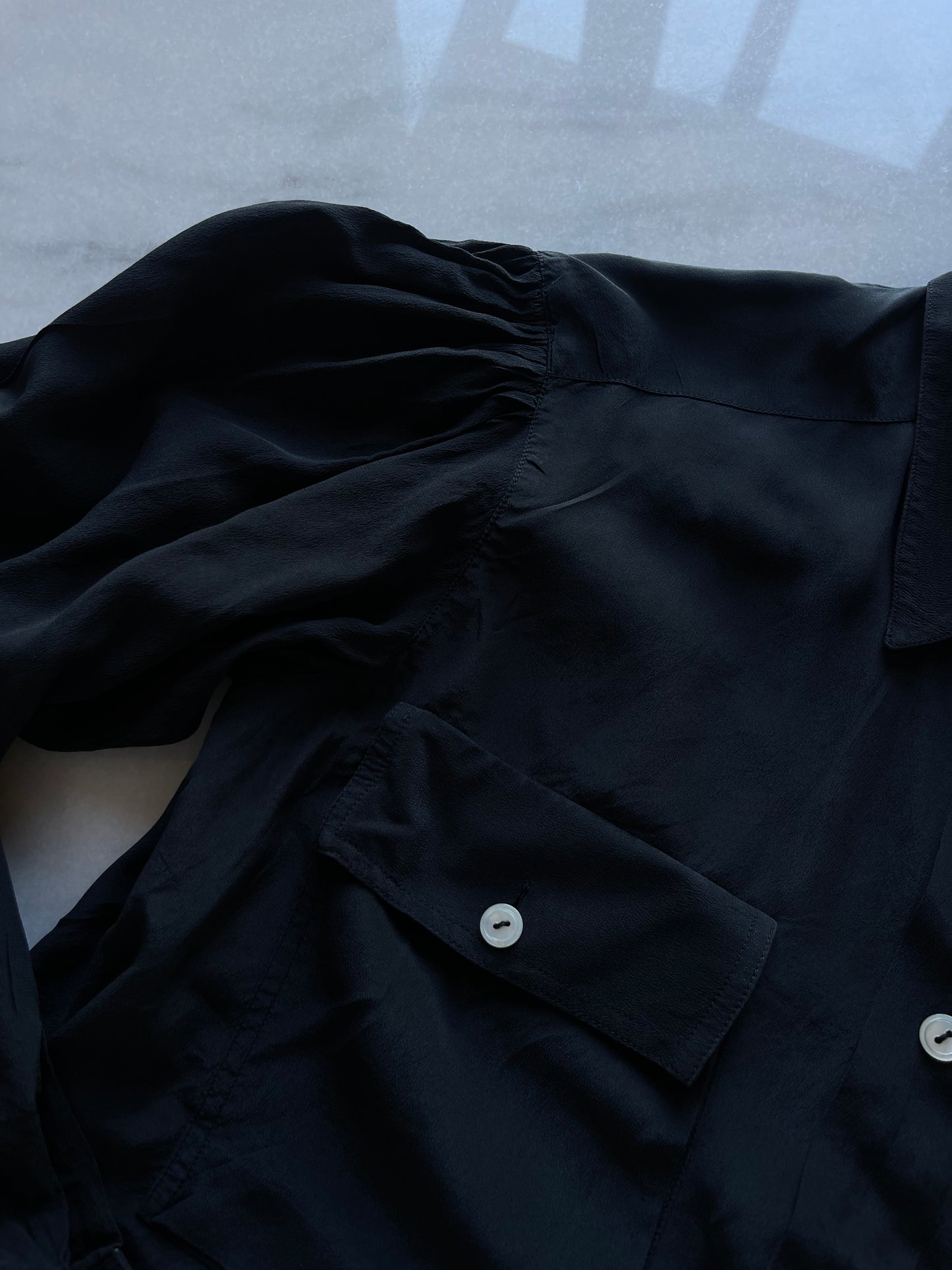 Black silk shirt