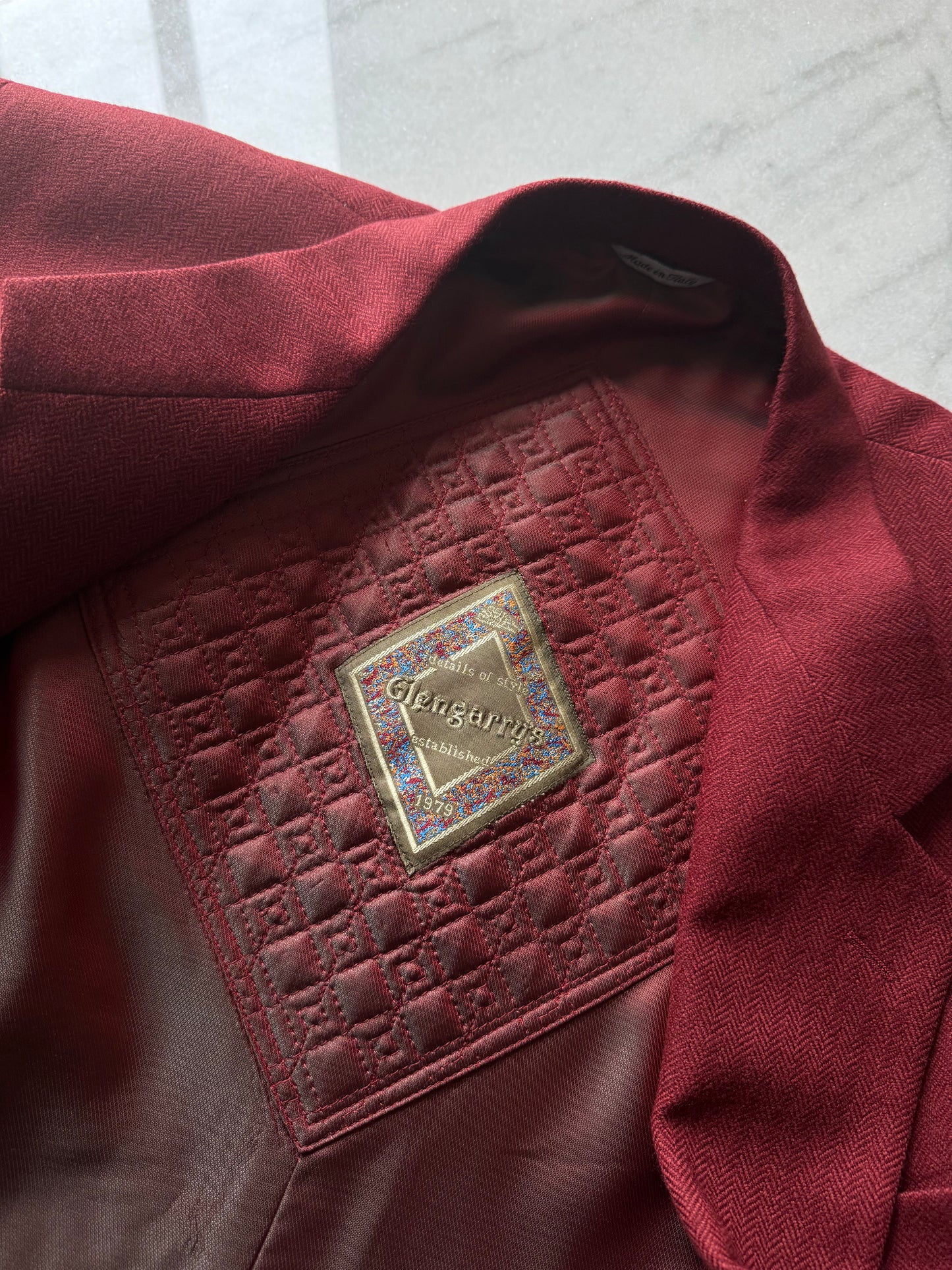 Spigato burgundy blazer