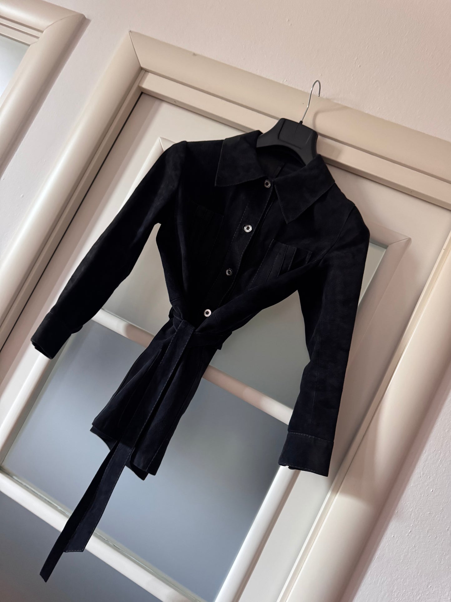 Blue suede shirt/jacket