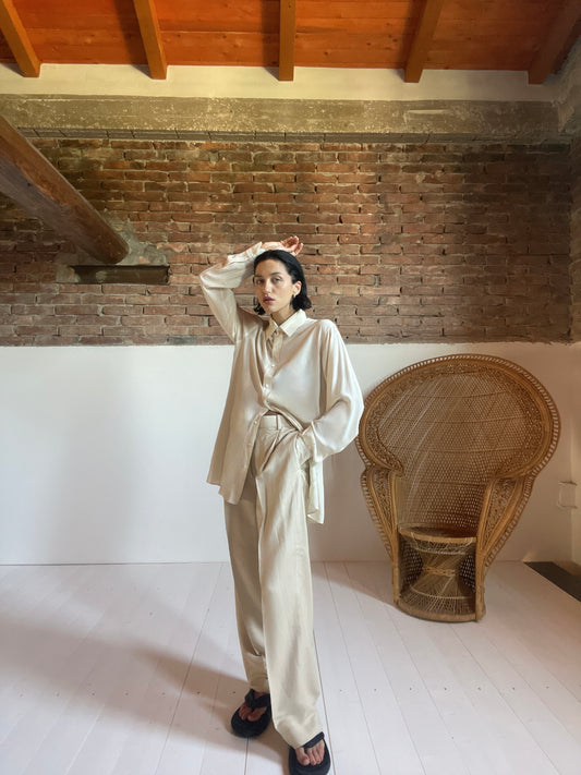 Silk cream shirt