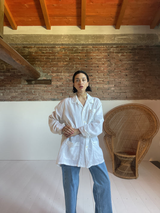 White linen blazer