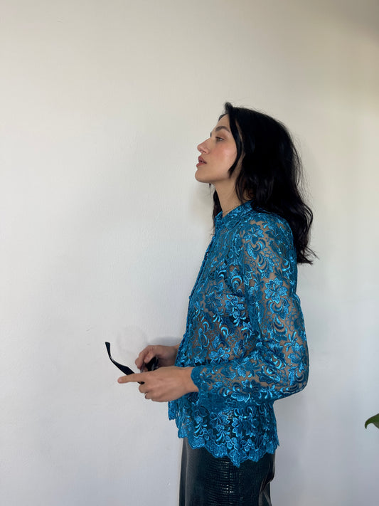 Pizzi e merletti blue shirt