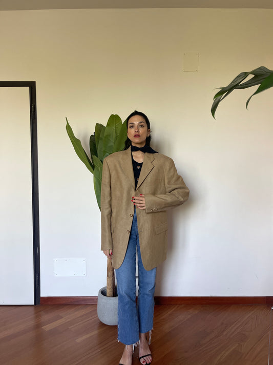 Sand linen blazer