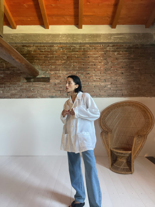 White linen blazer