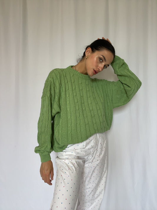 Green apple cotton pullover