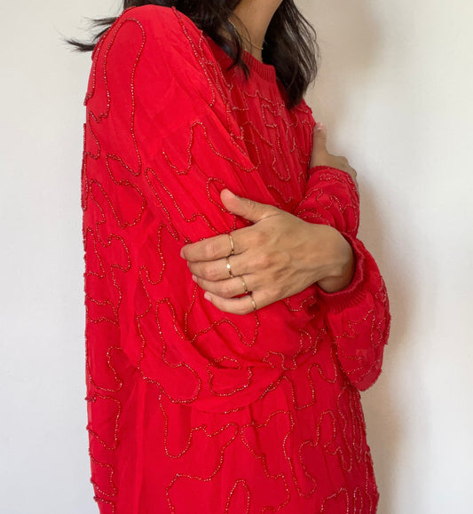 Silk red passion blouse