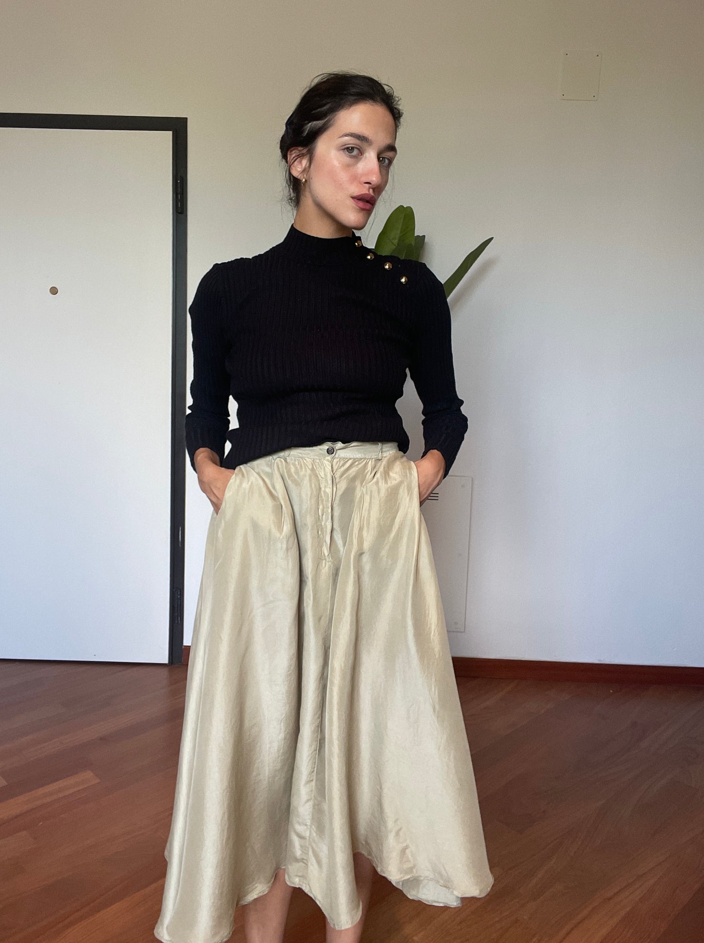 Silk round skirt