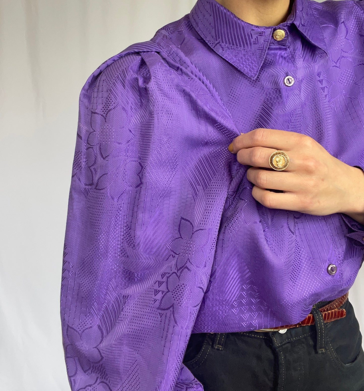 Jacquard purple shirt