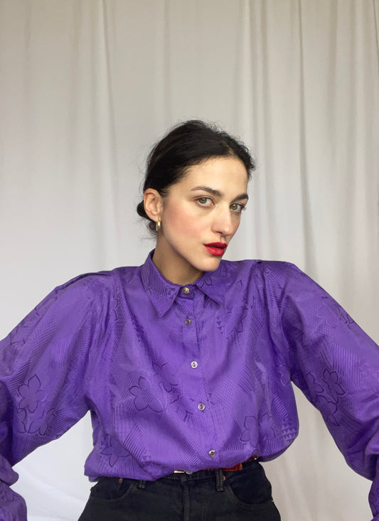 Jacquard purple shirt