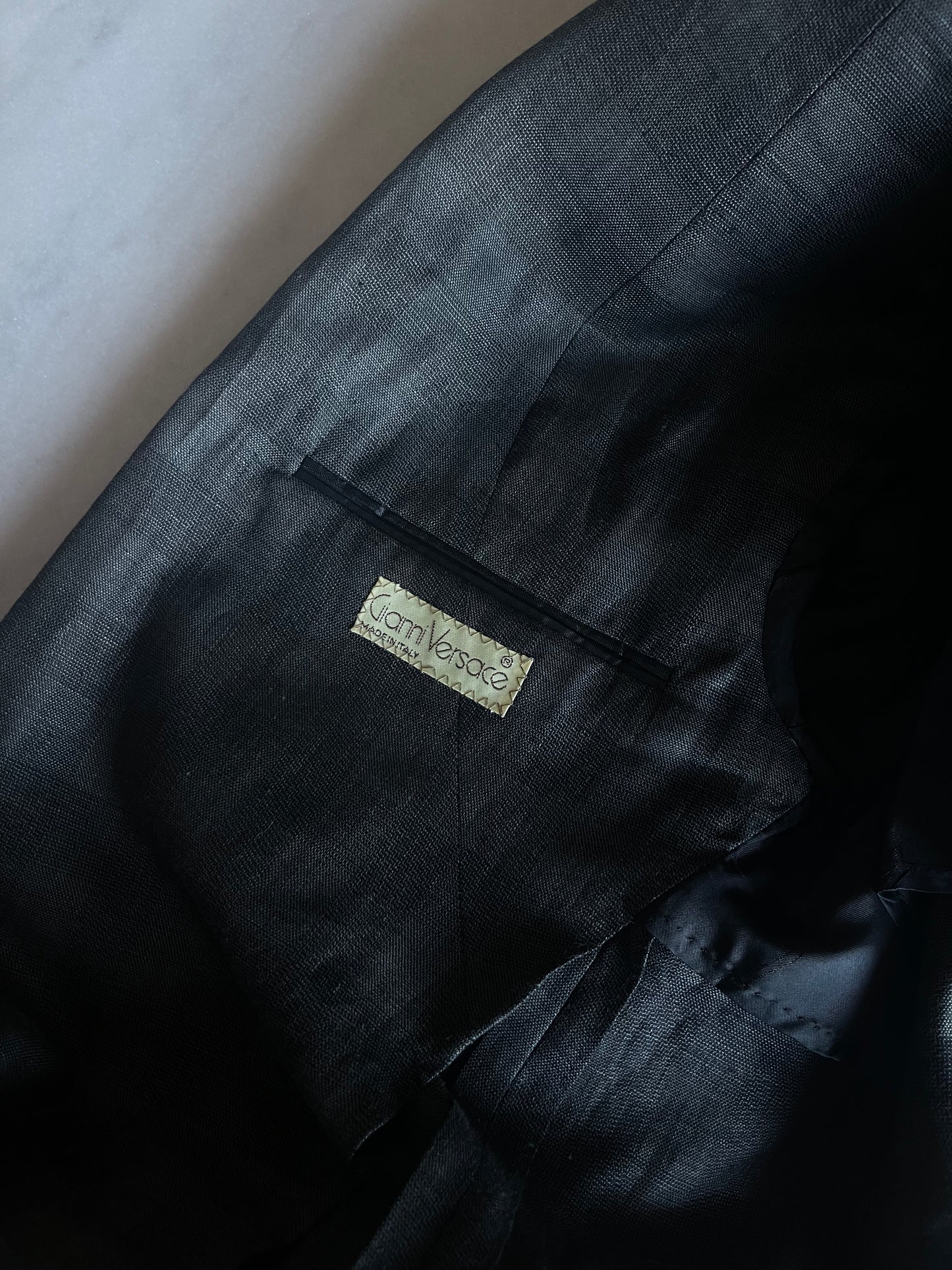 Gianni Versace precious linen suit