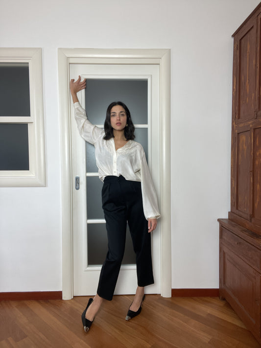 The wool black pants