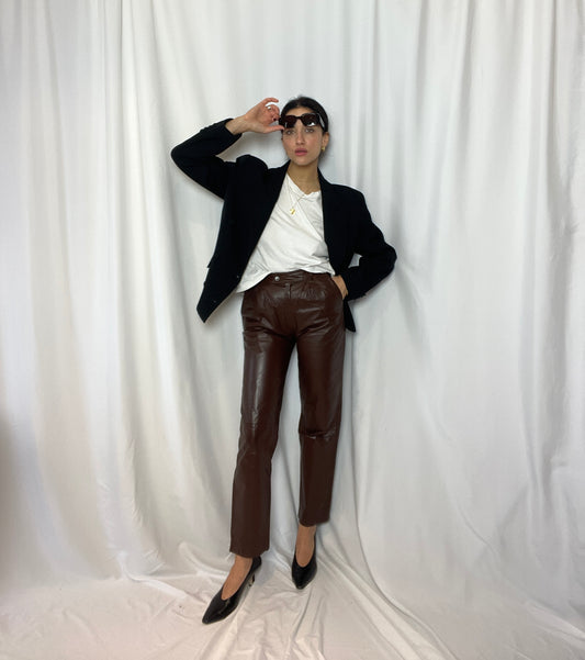 Choco leather pants