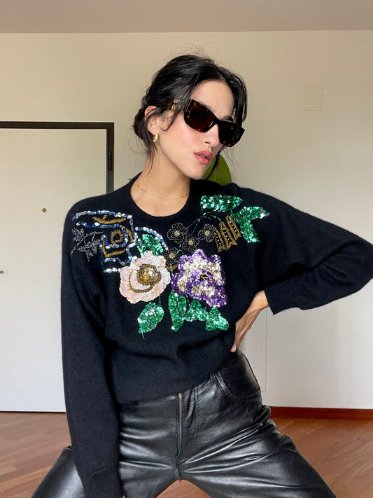 Maglione con pailettes perfetto imperfetto