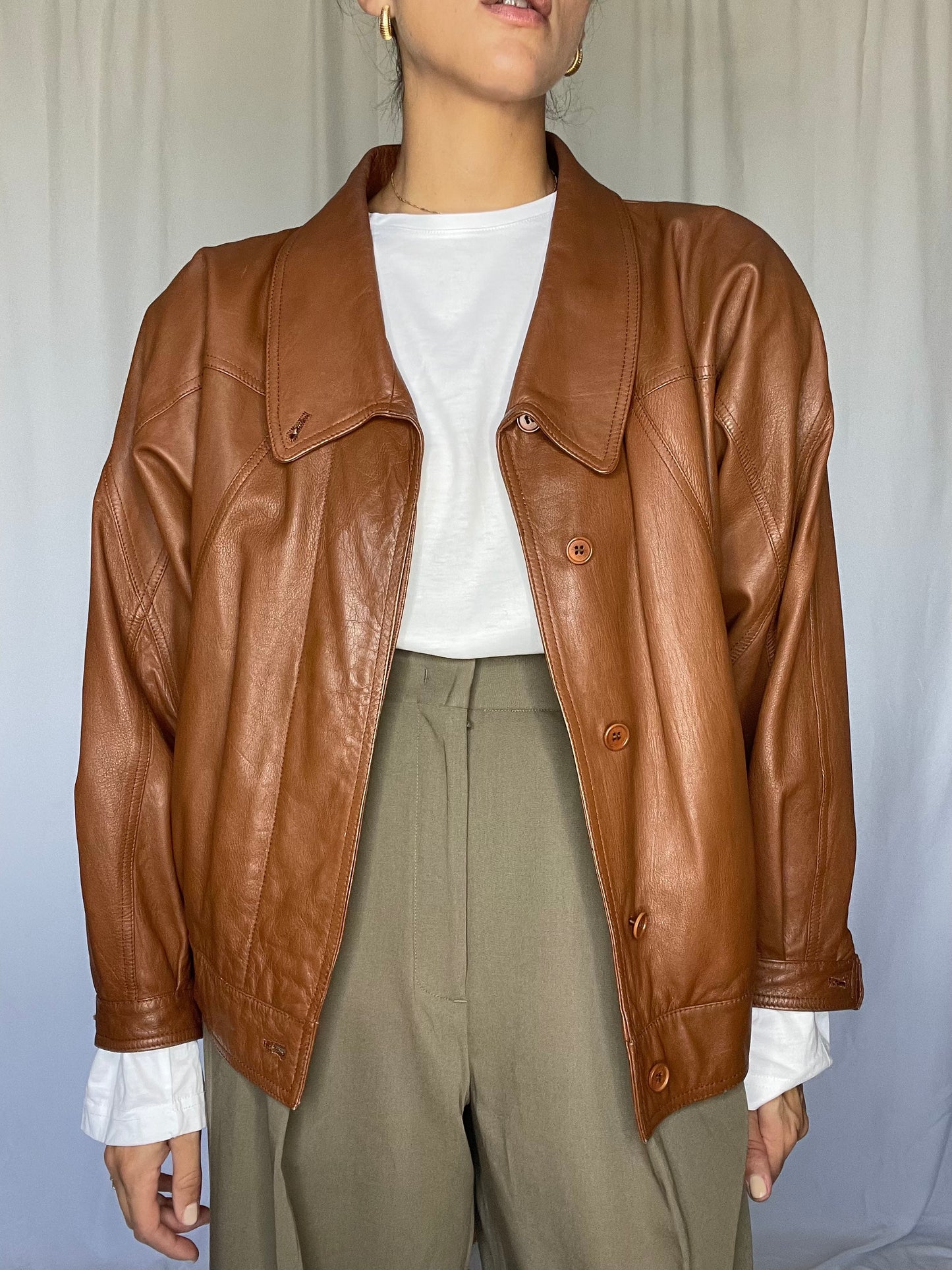 Caramello leather jacket