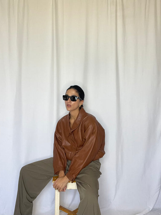 Caramello leather jacket