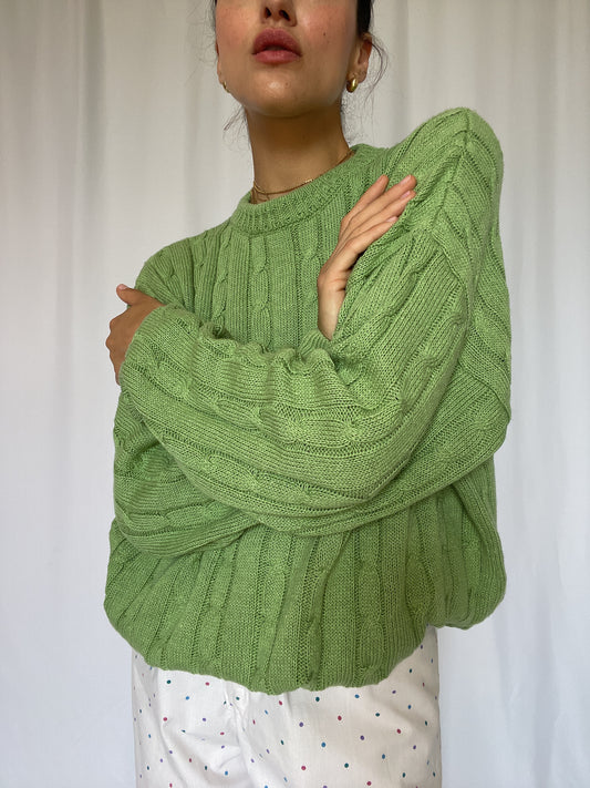 Green apple cotton pullover