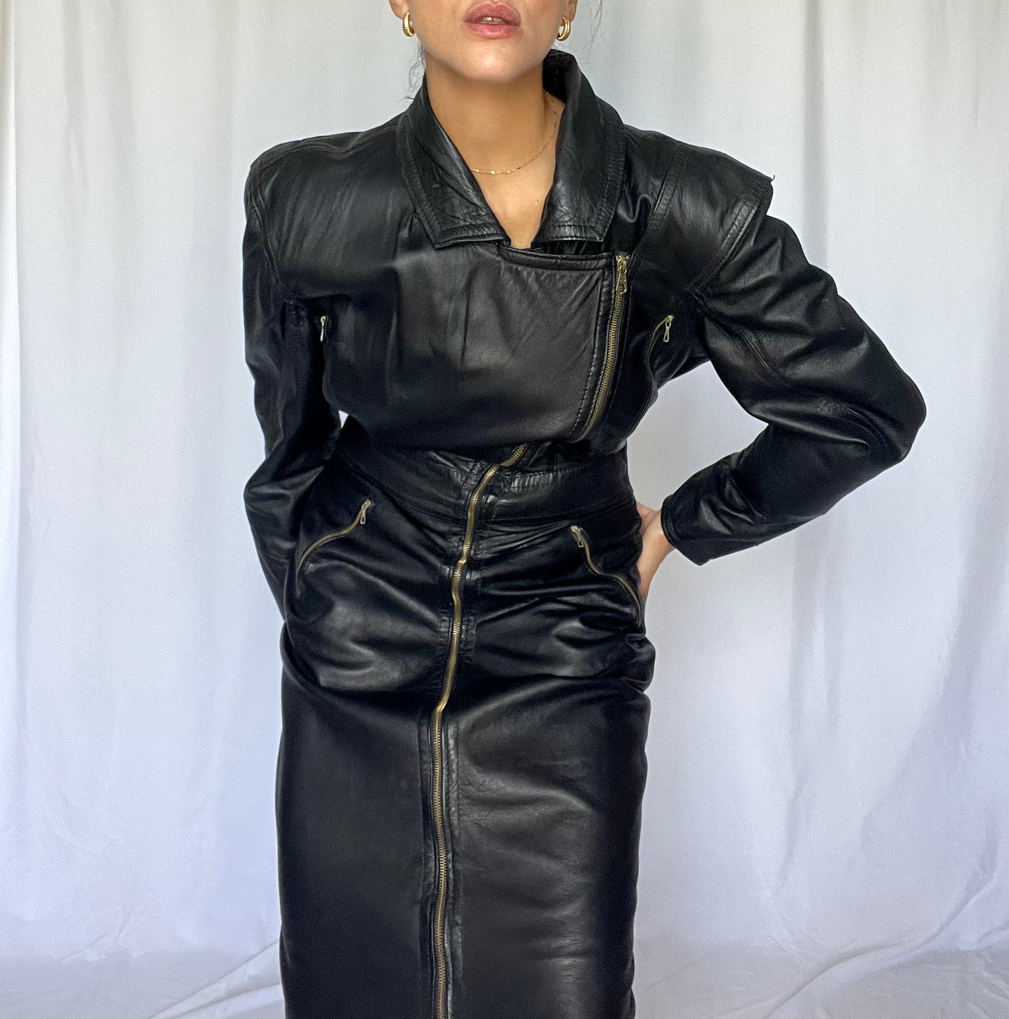 The leather dress