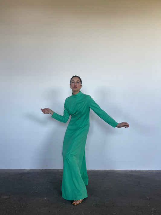 Emerald 70s fab dress