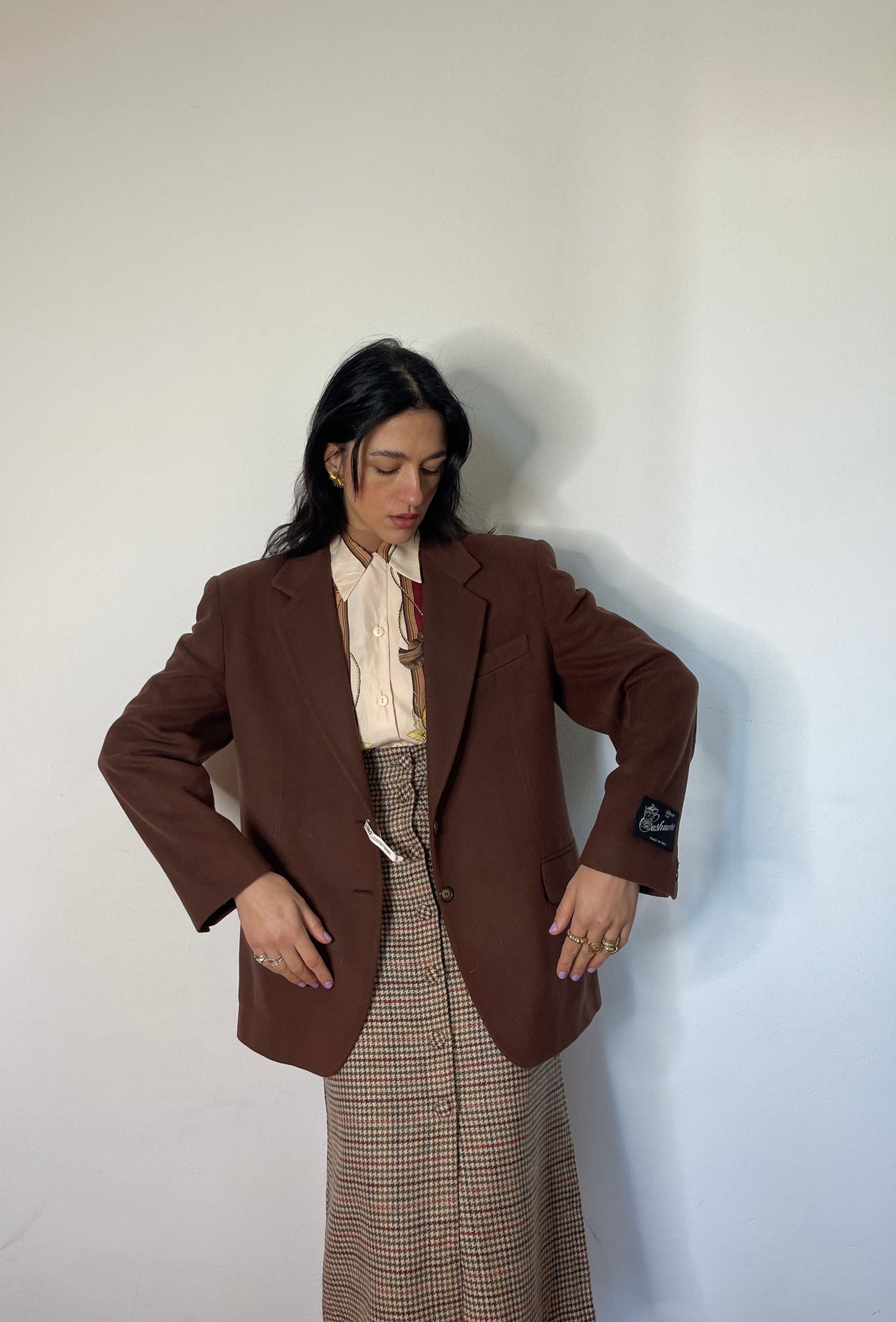Brown wool & cashmere blazer