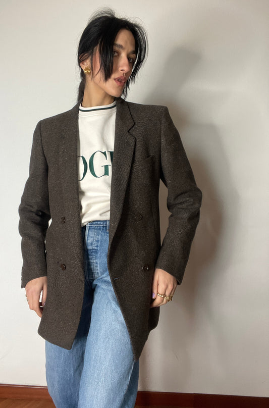 Doppiopetto mélange blazer