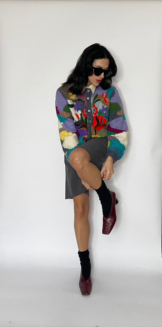 Handmade fun & cute wool cardigan