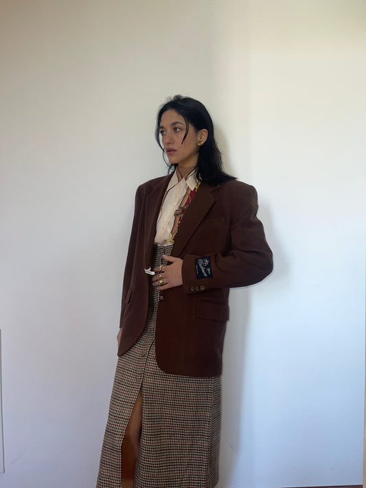 Brown wool & cashmere blazer
