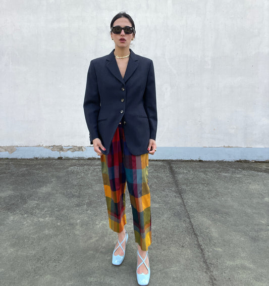 Deep blue denim blazer