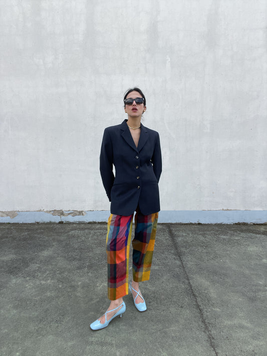 Deep blue denim blazer