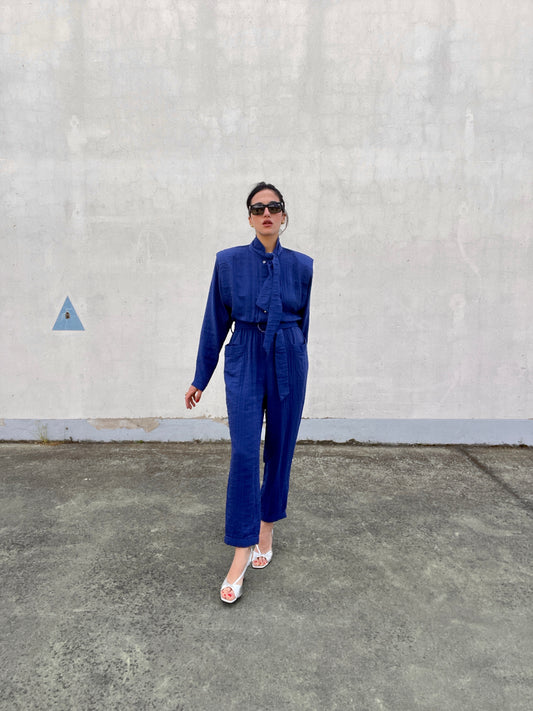 Electric feel, blue jumpsuit