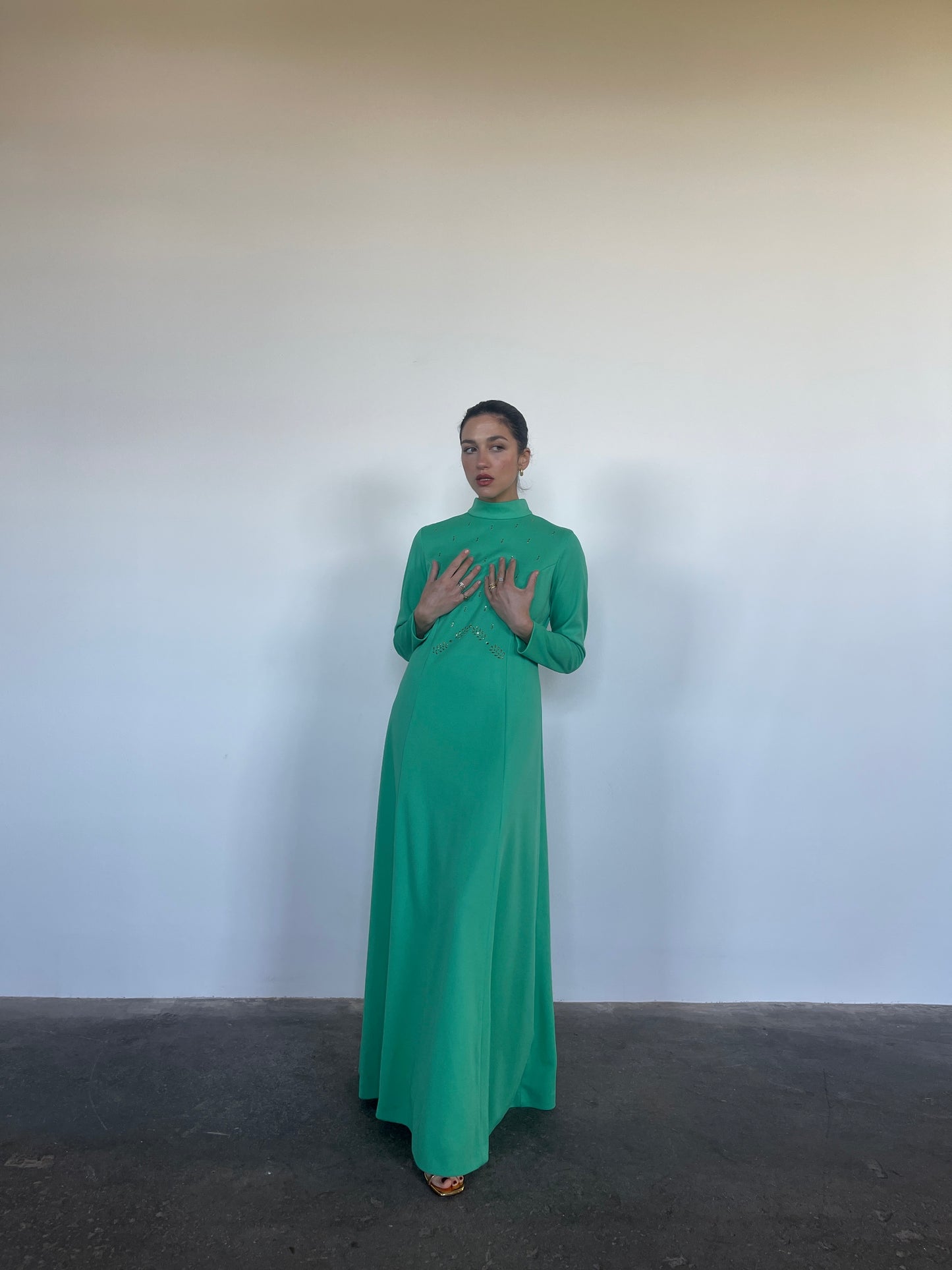 Emerald 70s fab dress