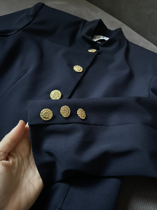 Deep blue & gold blazer