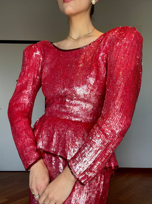 Red sequins Xmas dress